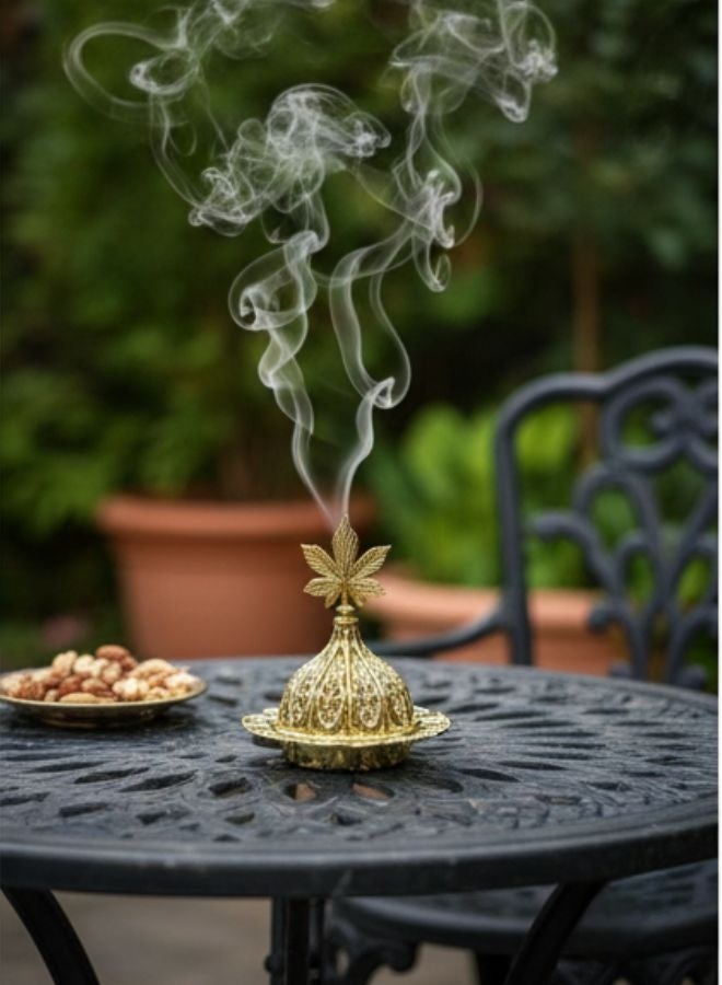 Golden Arabic Incense Burner – Elegant Metal Incense Holder Made of High-Quality Iron with Removable Lid – Perfect for Evenly Spreading Fragrance, Home Decor, Special Occasions & Luxurious Gift for Friends and Family - Image 3